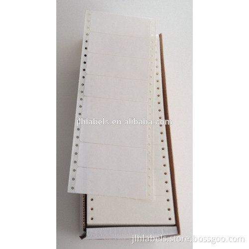 Dot Matrix Printer Address Labels, Pinfeed Labels Fanfold Permanent Adhesive, 4 1/4" x 2 15/16", White, 5,000 per Box